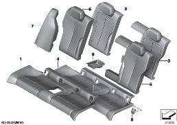 SEAT REAR, UPHOLSTERY & COVER BASE SEAT diagram for BMW 4 Series F32 LCI 440i