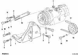 Elementy dod. kompresora diagram for BMW 7 Series E23 733i