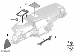 Piezas adosadas tablero instrum. arriba diagram for BMW 5 Series F10 LCI 530d