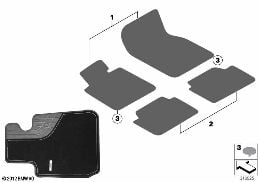 FLOORMATS, TEXTILE 'LUXURY' diagram for BMW 4 Series F33 425d