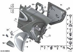 Seitenverkleidung hinten diagram for BMW MINI Paceman R61 Cooper