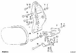 Spręż. klim., elem. dod./napęd pasowy diagram for BMW 7 Series E23 735i