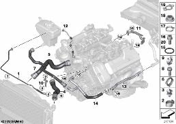 COOLING SYSTEM COOLANT HOSES diagram for BMW 3 Series E92 M3