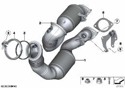 Καταλύτης κοντά στον κινητήρα diagram for BMW 5 Series E60 LCI 535xi