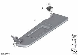 SUN VISORS diagram for BMW 5 Series F07 GT LCI 530dX
