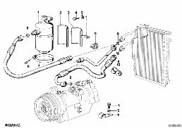 ระบบปรับอากาศ-ขวดดรายเออร์ diagram for BMW 5 Series E12 530i
