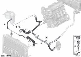 Flexibles système de refroidissement diagram for BMW 3 Series E90 316i