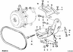 Elementy dod. kompresora diagram for BMW 7 Series E23 733i