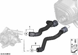 Εύκαμπτοι σωλήνες ψυκτικού υγρού diagram for BMW MINI R56 One
