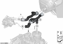 Εύκαμπτοι σωλήνες ψυκτικού υγρού diagram for BMW MINI R56 One