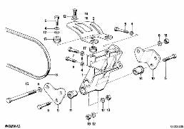 空调压缩机 安装件/皮带传动 diagram for BMW 3 Series E30 M3