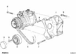 AIR COND.COMPRESSOR-SUPPORTING BRACKET diagram for BMW Z3 E36 2.8