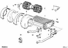 HEATER RADIATOR/BLOWER diagram for BMW 3 Series E30 325i