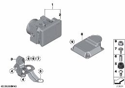 HYDRO UNIT DSC/FASTENING/SENSORS diagram for BMW 3 Series F34 GT 328iX