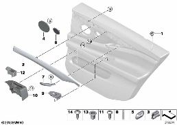 MOUNTING PARTS, DOOR TRIM, REAR diagram for BMW 5 Series F07 GT LCI 530dX