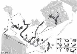 COOLING SYSTEM COOLANT HOSES diagram for BMW 3 Series E93 320i