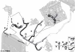 COOLING SYSTEM COOLANT HOSES diagram for BMW 3 Series E93 320i