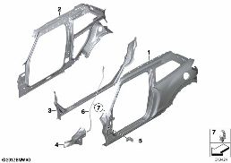 Seitengerippe diagram for BMW MINI Paceman R61 Cooper