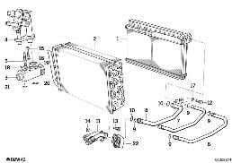 HEATER RADIATOR/EVAPORATOR/WDEN CABLE diagram for BMW 3 Series E36 323i