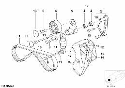 AIR COND.COMPRESSOR-SUPPORTING BRACKET diagram for BMW Z3 E36 2.8