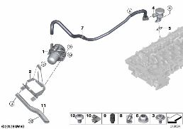 Réduct. gaz d'échappement - Pompe à air diagram for BMW 5 Series F18 520Li
