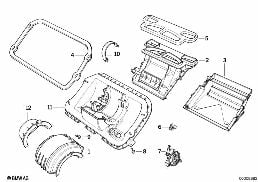 HOUSING PARTS, HEATER BEHR diagram for BMW 3 Series E36 323i