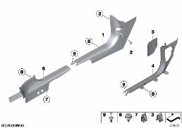 Seitenverkleidung Fussraum diagram for BMW MINI Paceman R61 Cooper