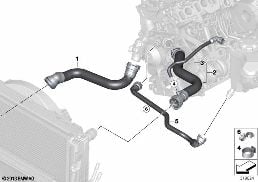 COOLING SYSTEM COOLANT HOSES diagram for BMW 1 Series E82 123d