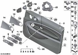 Türverkleidung vorn diagram for BMW MINI Paceman R61 Cooper