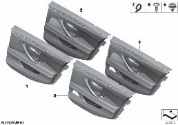 Revetement de porte, arriere diagram for BMW 5 Series F18 LCI 525Li