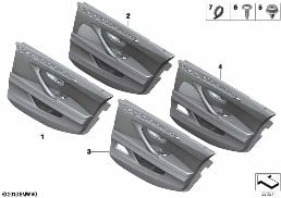 Revetement de porte, arriere diagram for BMW 5 Series F18 LCI 525Li