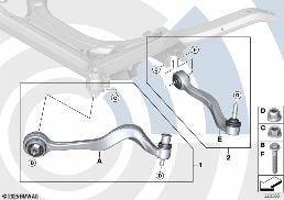 REPAIR KIT FOR RADIUS RODS AND WISHBONES diagram for BMW 5 Series E60 LCI 525i