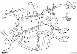 INDEPENDENT HEATING WATER VALVES diagram for BMW 7 Series E32 730iL