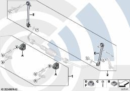 REPAIR KITS, ANTI-ROLL BAR, FRONT diagram for BMW 5 Series E60 LCI 525i