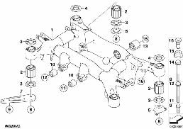 REAR AXLE CARRIER diagram for BMW 5 Series E61 LCI 520d