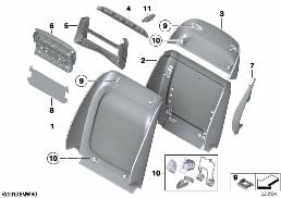 SEAT, FRONT, BACKREST TRIM COVERS diagram for BMW 5 Series F11 535iX