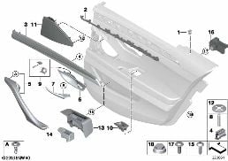 Piezas adosadas revestim. puerta trasera diagram for BMW 5 Series F10 LCI 530d