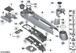 Mittelkonsole diagram for BMW MINI R56 Cooper