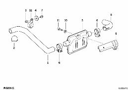 EXHAUST PIPE/MUFFLER diagram for BMW 8 Series E31 850Ci