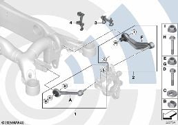 REPAIR KITS FOR GUIDE ROD, WISHBONE diagram for BMW 5 Series E61 LCI 520d
