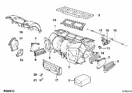 Pieces de carter - climatiseur diagram for BMW 7 Series E38 735iL
