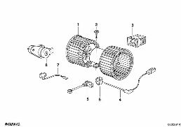 Piéces électriques de climatiseur diagram for BMW 7 Series E38 735iL