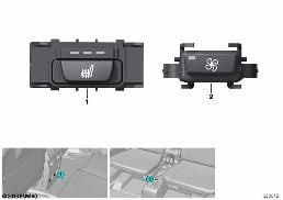 SWITCH FOR SEAT HEATING / BLOWER, REAR diagram for BMW X5 F15 30dX