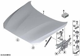 ENGINE HOOD/MOUNTING PARTS diagram for BMW 2 Series F23 LCI 220i