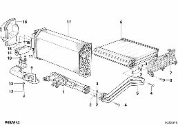 Evaporat./radiateur de chauff.,climatis. diagram for BMW 7 Series E38 735iL