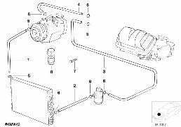 COOLANT LINES diagram for BMW 5 Series E39 525i