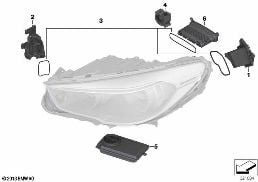 电子部件 大灯 LED diagram for BMW 5 Series F07 GT LCI 530d