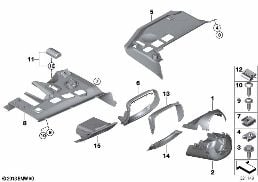 MOUNTING PARTS, I-PANEL, BOTTOM diagram for BMW 3 Series E90 320d