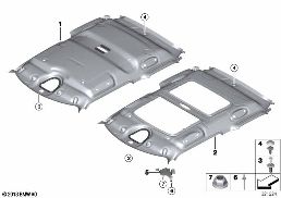 Dachhimmel diagram for BMW MINI Paceman R61 Cooper