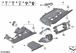 MOUNTING PARTS, I-PANEL, BOTTOM diagram for BMW 5 Series F11 550i